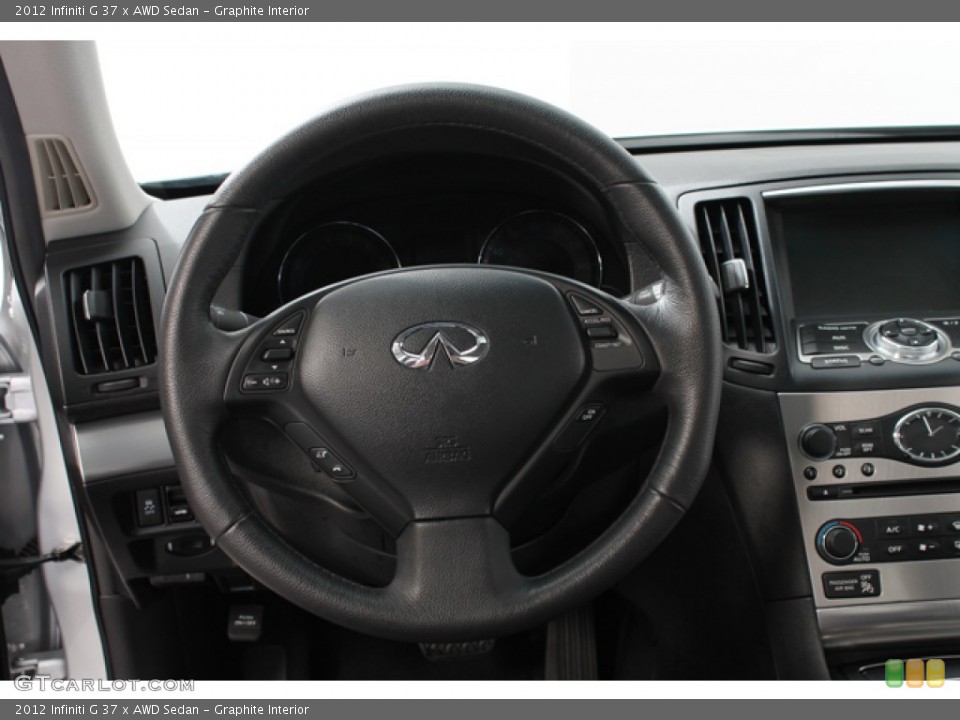 Graphite Interior Steering Wheel for the 2012 Infiniti G 37 x AWD Sedan #72724202