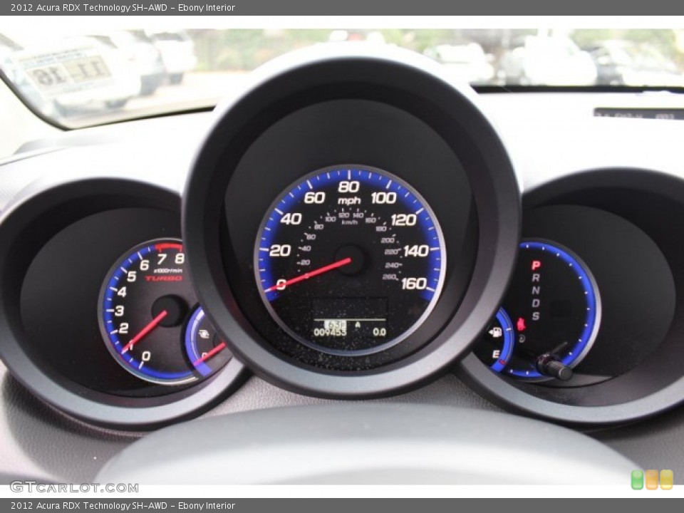 Ebony Interior Gauges for the 2012 Acura RDX Technology SH-AWD #72724490