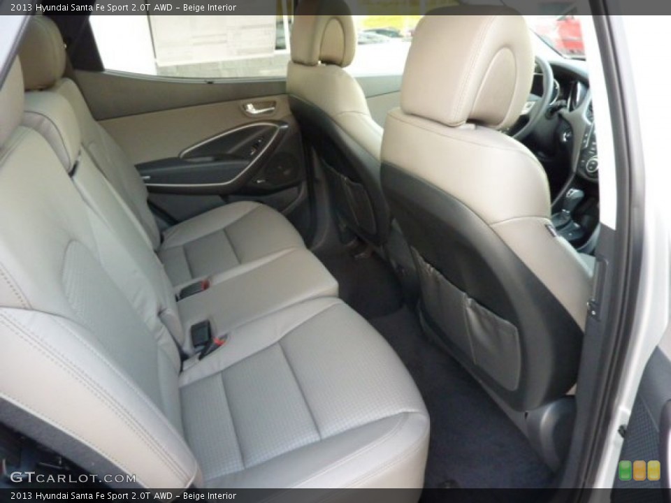 Beige Interior Rear Seat for the 2013 Hyundai Santa Fe Sport 2.0T AWD #72730515