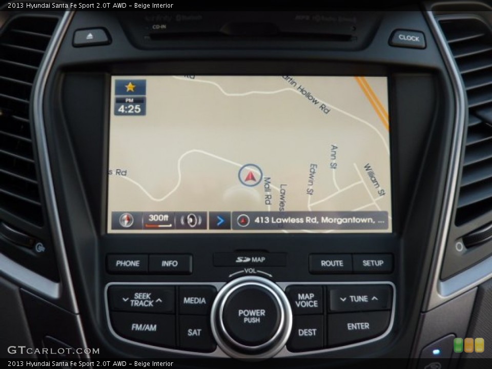 Beige Interior Navigation for the 2013 Hyundai Santa Fe Sport 2.0T AWD #72730664