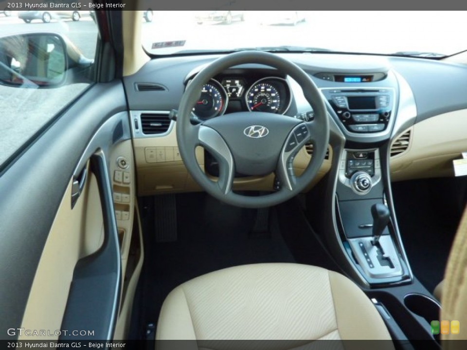 Beige Interior Dashboard for the 2013 Hyundai Elantra GLS #72734092