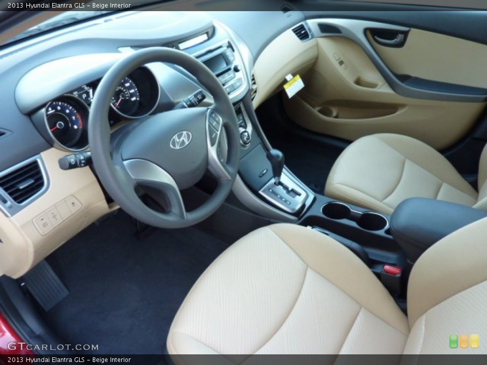 Beige Interior Prime Interior for the 2013 Hyundai Elantra GLS #72734132
