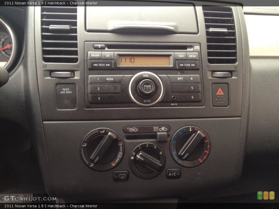 Charcoal Interior Controls for the 2011 Nissan Versa 1.8 S Hatchback #72735503