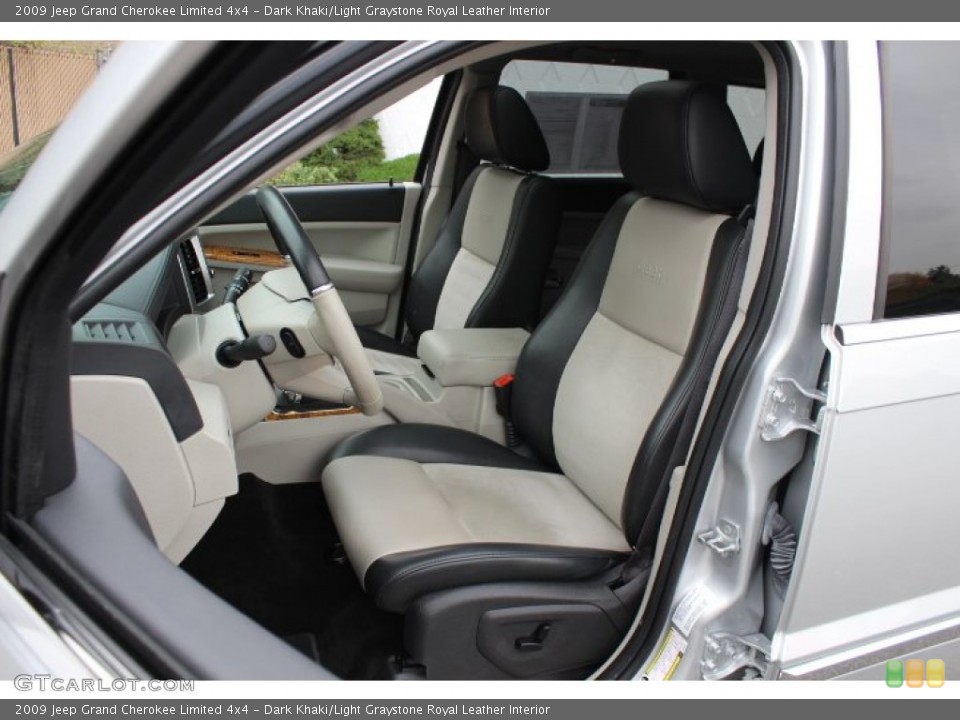 Dark Khaki/Light Graystone Royal Leather Interior Photo for the 2009 Jeep Grand Cherokee Limited 4x4 #72736004