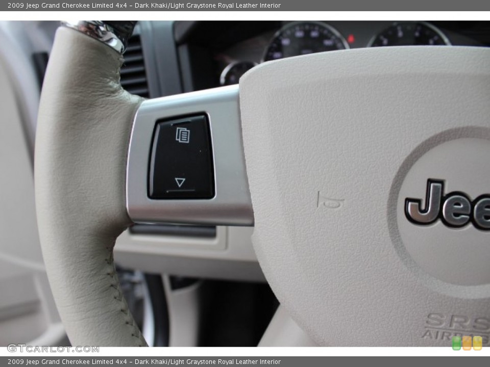 Dark Khaki/Light Graystone Royal Leather Interior Controls for the 2009 Jeep Grand Cherokee Limited 4x4 #72736121