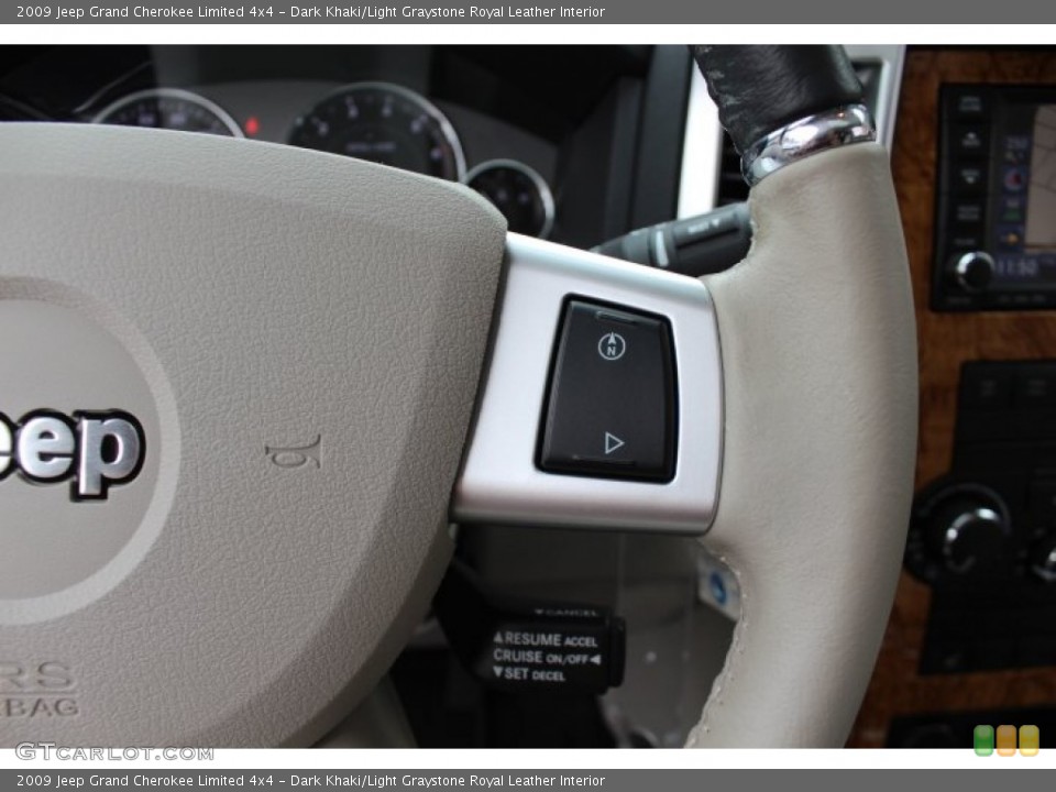 Dark Khaki/Light Graystone Royal Leather Interior Controls for the 2009 Jeep Grand Cherokee Limited 4x4 #72736142