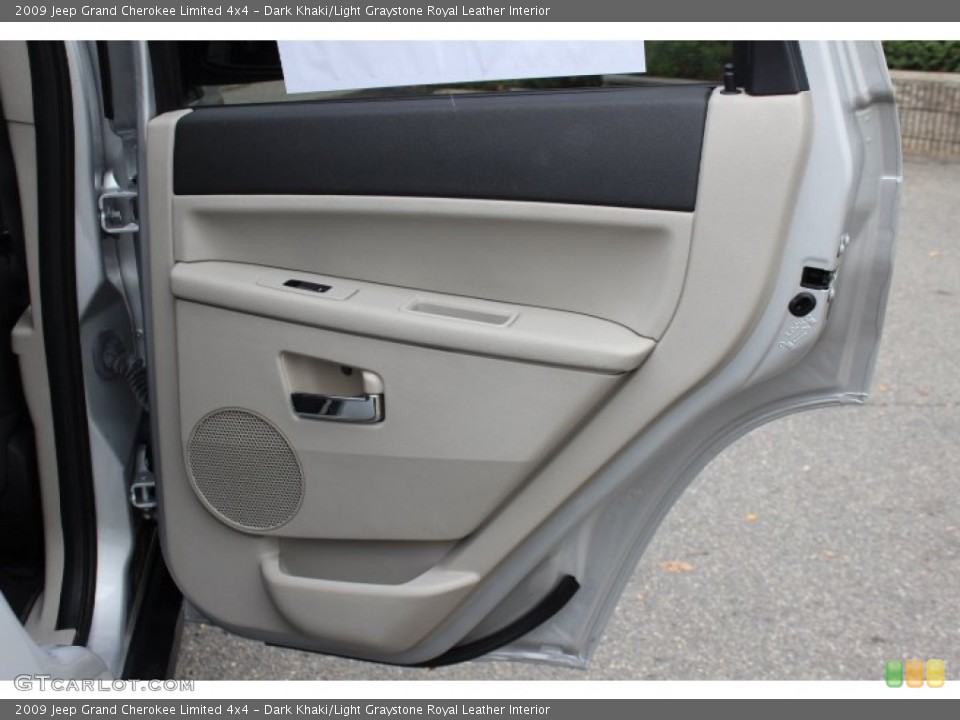 Dark Khaki/Light Graystone Royal Leather Interior Door Panel for the 2009 Jeep Grand Cherokee Limited 4x4 #72736250
