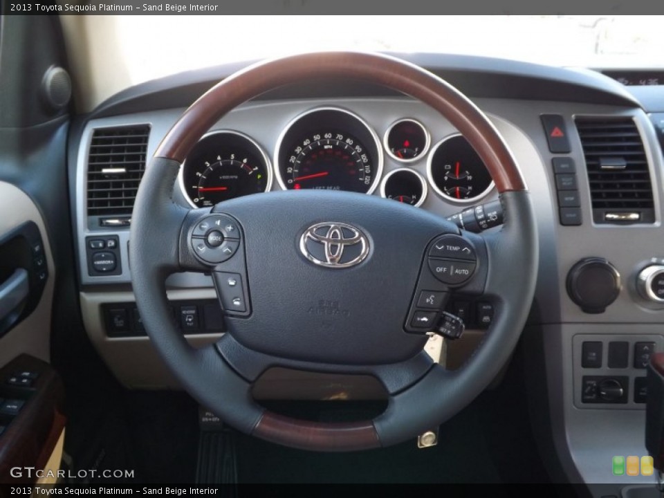 Sand Beige Interior Steering Wheel for the 2013 Toyota Sequoia Platinum #72746811