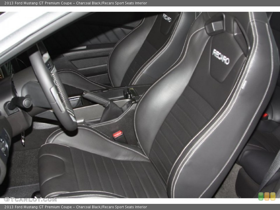 Charcoal Black/Recaro Sport Seats Interior Front Seat for the 2013 Ford Mustang GT Premium Coupe #72748469