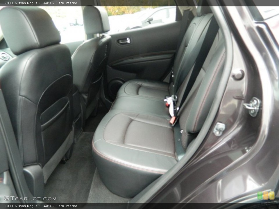 Black Interior Rear Seat for the 2011 Nissan Rogue SL AWD #72750674