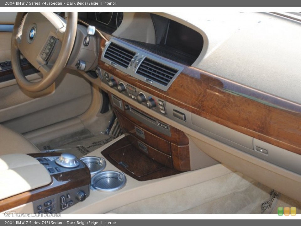 Dark Beige/Beige III Interior Dashboard for the 2004 BMW 7 Series 745i Sedan #72754499