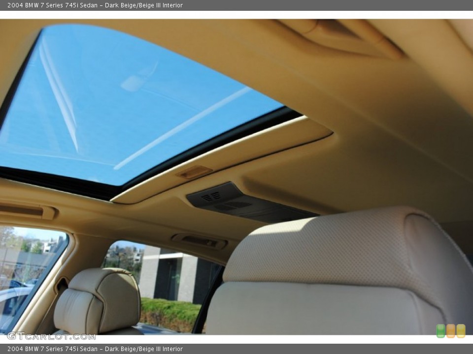 Dark Beige/Beige III Interior Sunroof for the 2004 BMW 7 Series 745i Sedan #72754739