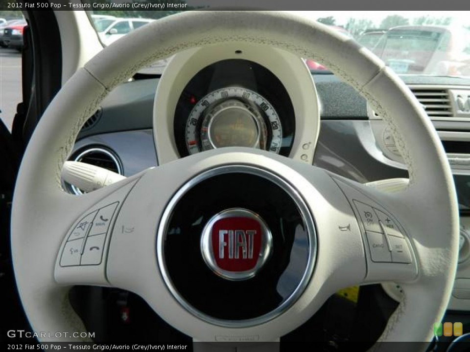 Tessuto Grigio/Avorio (Grey/Ivory) Interior Steering Wheel for the 2012 Fiat 500 Pop #72755881