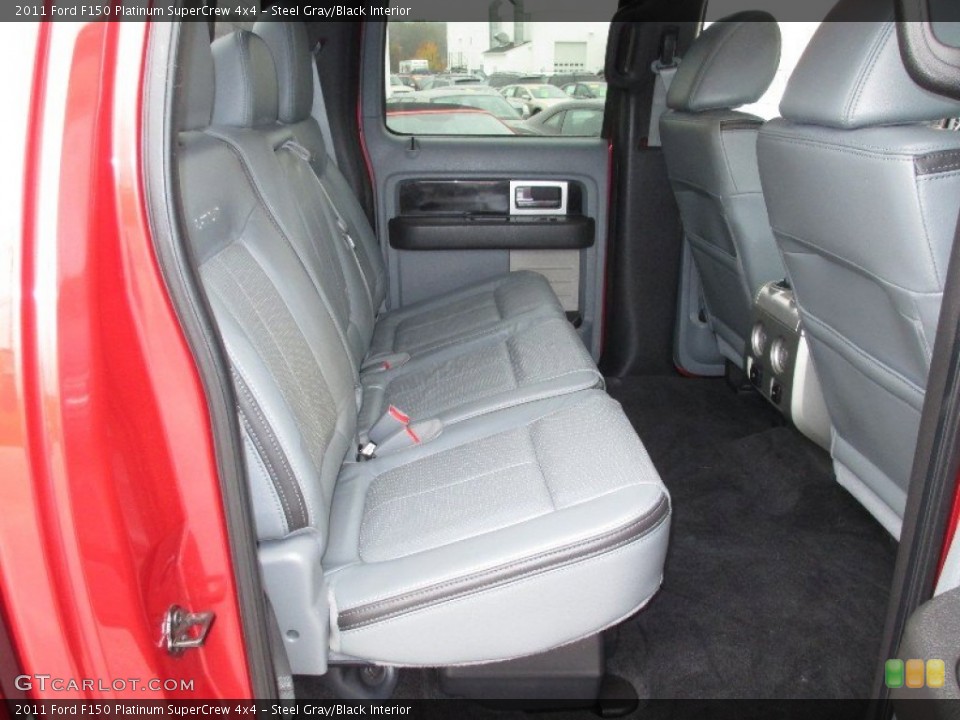 Steel Gray/Black Interior Rear Seat for the 2011 Ford F150 Platinum SuperCrew 4x4 #72757970