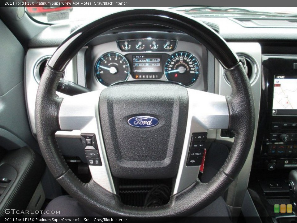 Steel Gray/Black Interior Steering Wheel for the 2011 Ford F150 Platinum SuperCrew 4x4 #72757988
