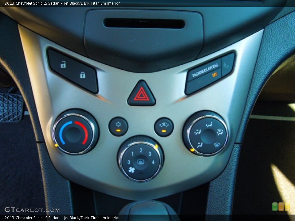 Jet Black/Dark Titanium Interior Controls for the 2013 Chevrolet Sonic LS Sedan #72759392