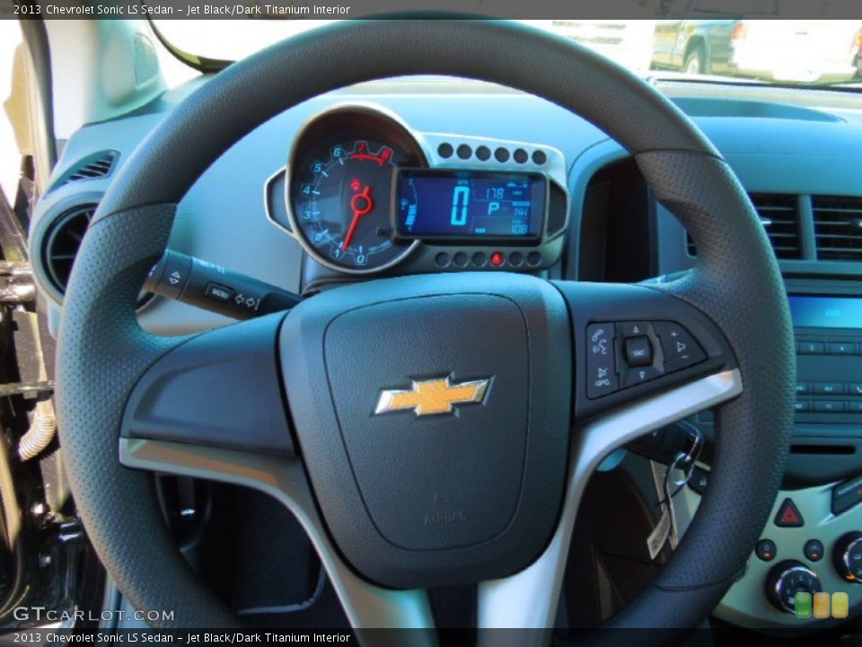 Jet Black/Dark Titanium Interior Steering Wheel for the 2013 Chevrolet Sonic LS Sedan #72759425