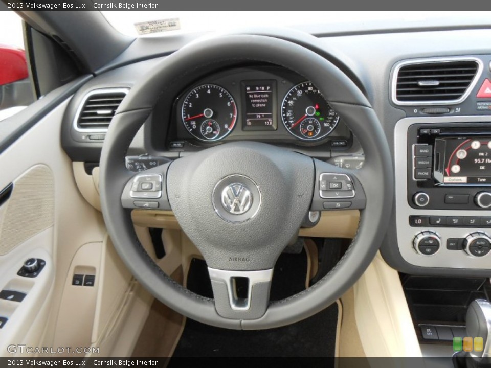 Cornsilk Beige Interior Steering Wheel for the 2013 Volkswagen Eos Lux #72780742