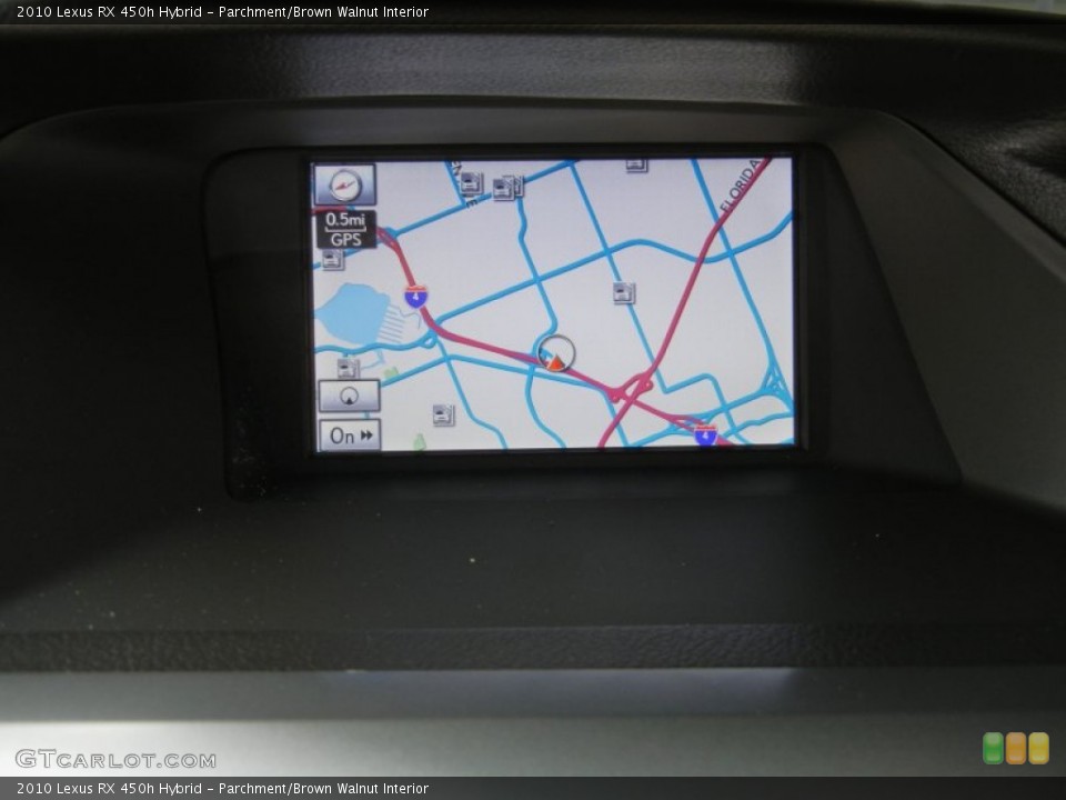 Parchment/Brown Walnut Interior Navigation for the 2010 Lexus RX 450h Hybrid #72781216
