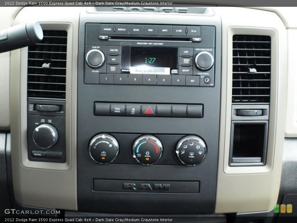 Dark Slate Gray/Medium Graystone Interior Controls for the 2012 Dodge Ram 1500 Express Quad Cab 4x4 #72790435