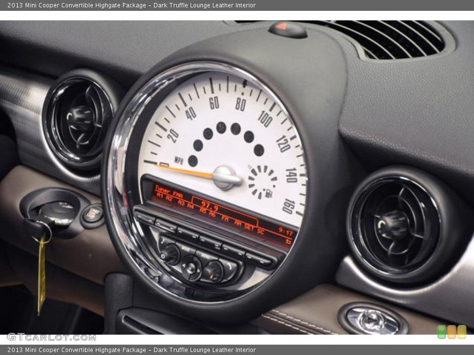 Dark Truffle Lounge Leather Interior Gauges for the 2013 Mini Cooper Convertible Highgate Package #72793177