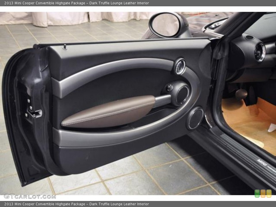 Dark Truffle Lounge Leather Interior Door Panel for the 2013 Mini Cooper Convertible Highgate Package #72793423