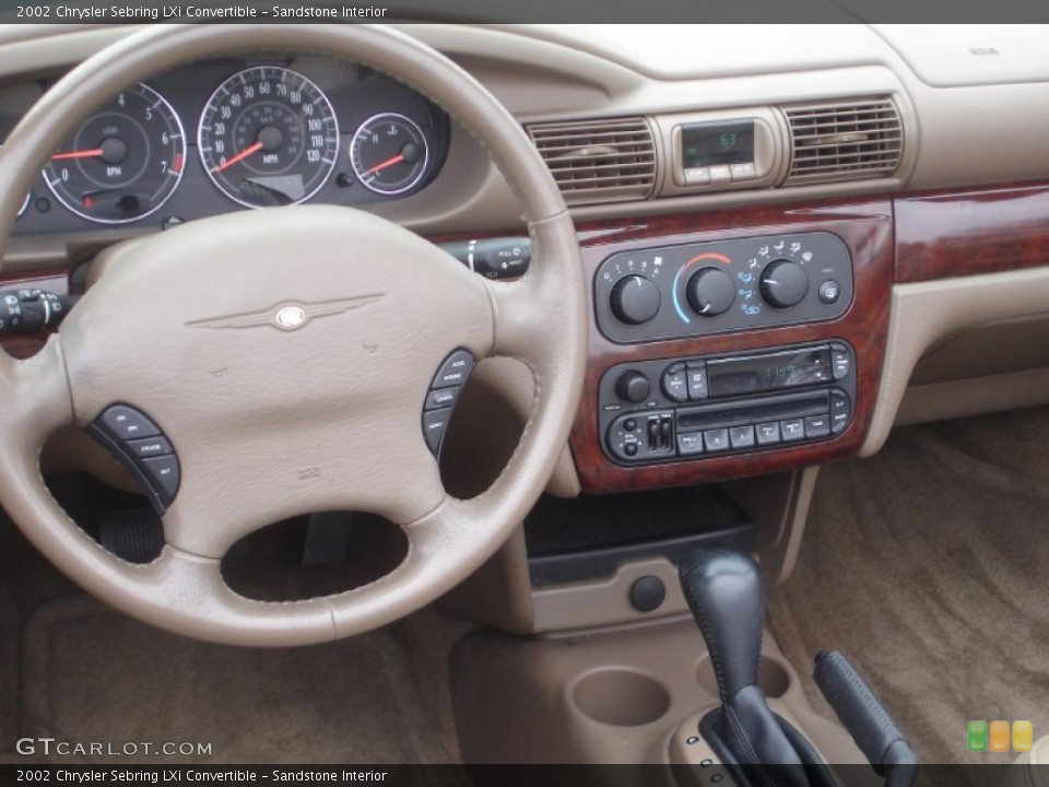 Sandstone Interior Dashboard for the 2002 Chrysler Sebring LXi Convertible #72795484