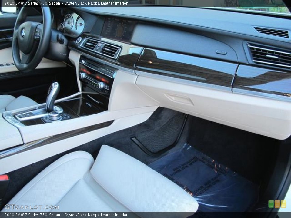Oyster/Black Nappa Leather Interior Dashboard for the 2010 BMW 7 Series 750i Sedan #72803032