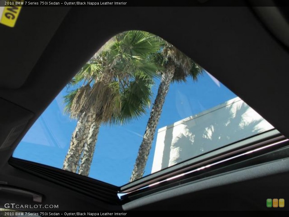 Oyster/Black Nappa Leather Interior Sunroof for the 2010 BMW 7 Series 750i Sedan #72803185