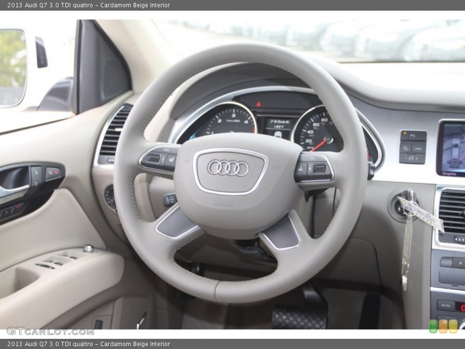 Cardamom Beige Interior Steering Wheel for the 2013 Audi Q7 3.0 TDI quattro #72805338