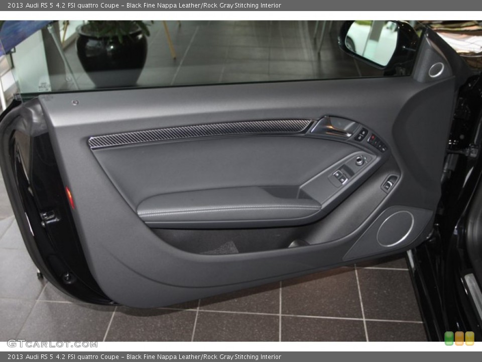 Black Fine Nappa Leather/Rock Gray Stitching Interior Door Panel for the 2013 Audi RS 5 4.2 FSI quattro Coupe #72805834
