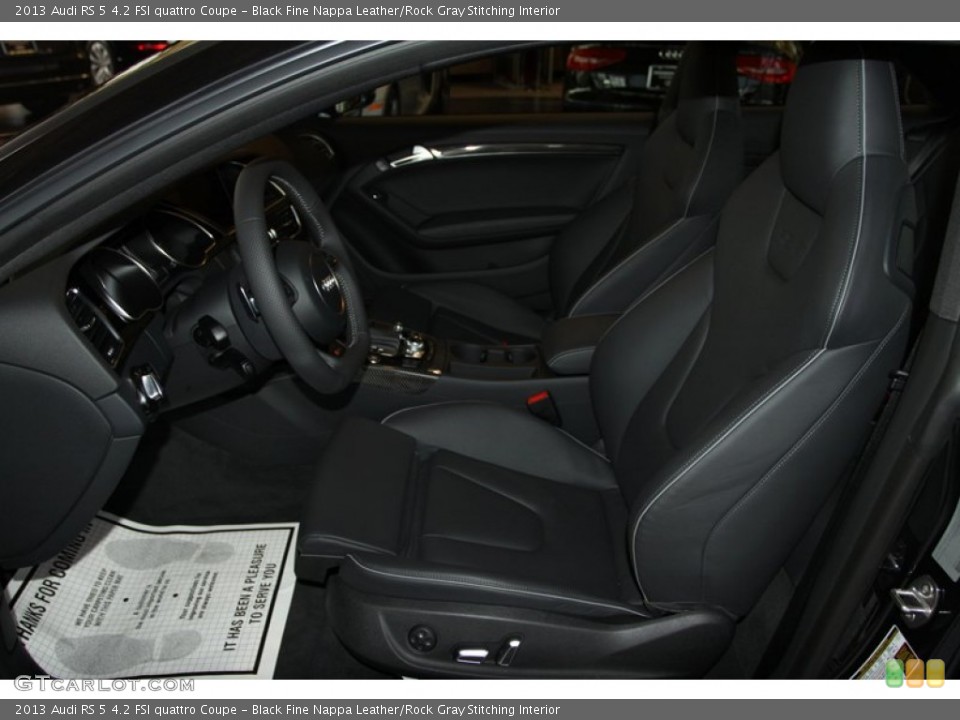 Black Fine Nappa Leather/Rock Gray Stitching Interior Front Seat for the 2013 Audi RS 5 4.2 FSI quattro Coupe #72805876