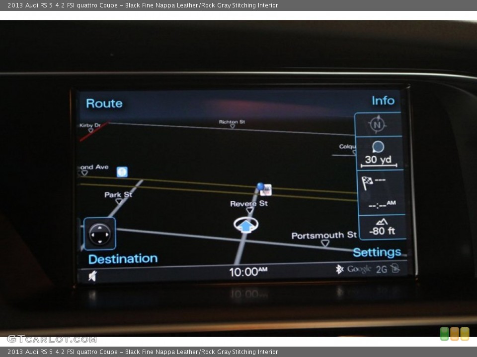 Black Fine Nappa Leather/Rock Gray Stitching Interior Navigation for the 2013 Audi RS 5 4.2 FSI quattro Coupe #72805954
