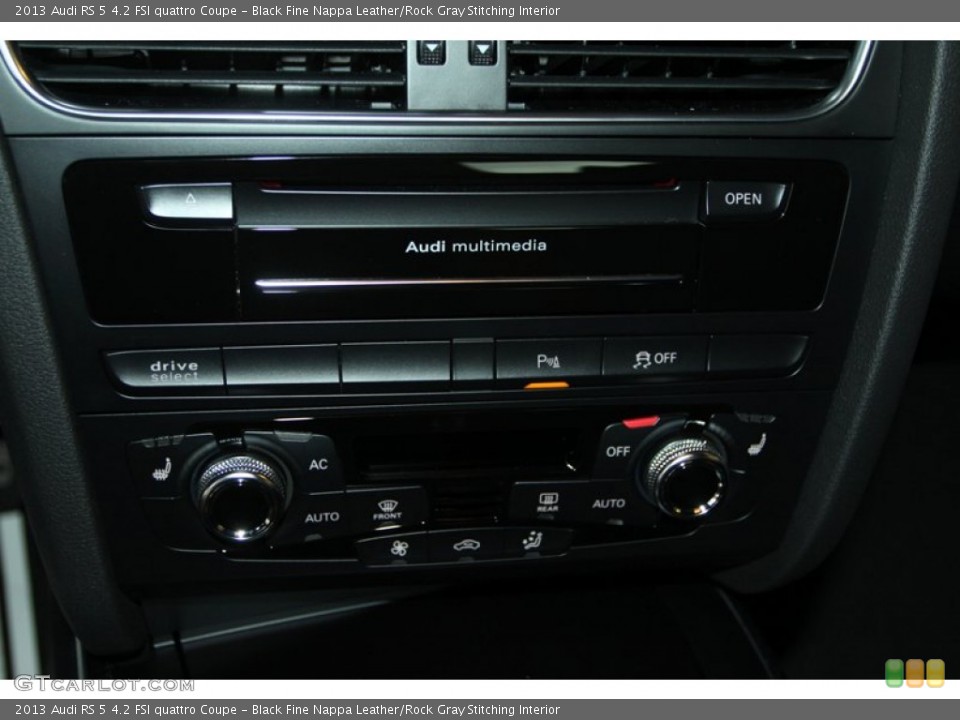Black Fine Nappa Leather/Rock Gray Stitching Interior Controls for the 2013 Audi RS 5 4.2 FSI quattro Coupe #72805999
