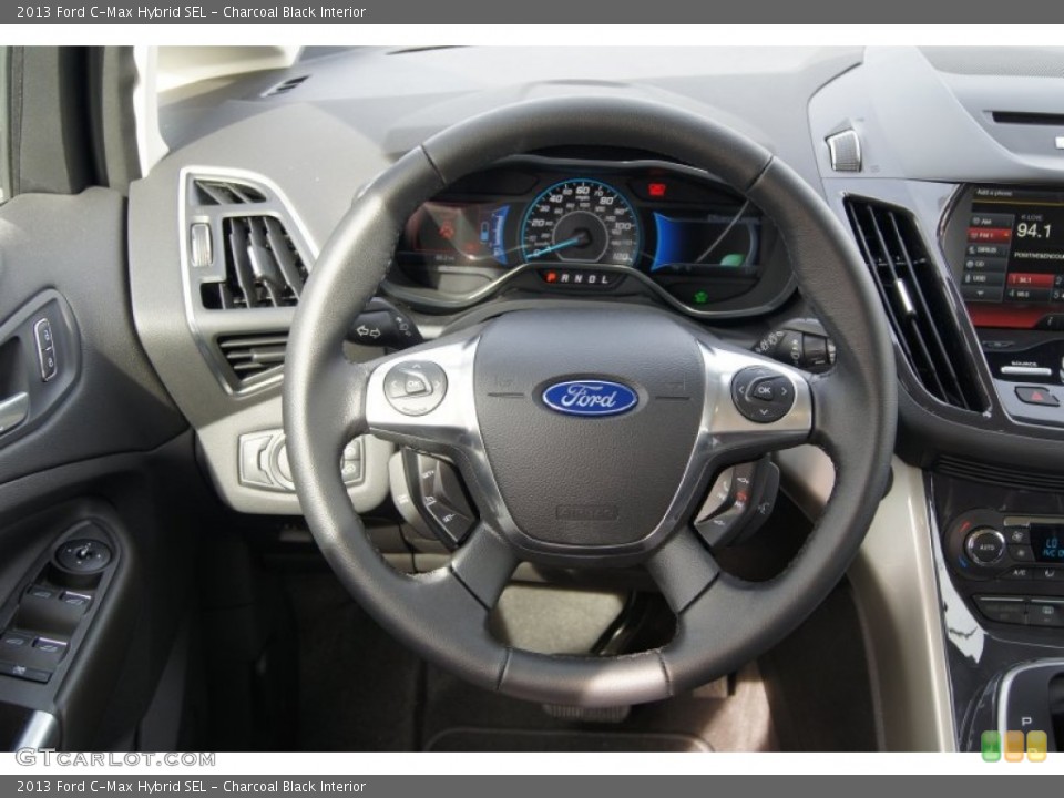 Charcoal Black Interior Steering Wheel for the 2013 Ford C-Max Hybrid SEL #72821881