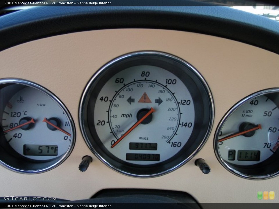 Sienna Beige Interior Gauges for the 2001 Mercedes-Benz SLK 320 Roadster #72823675