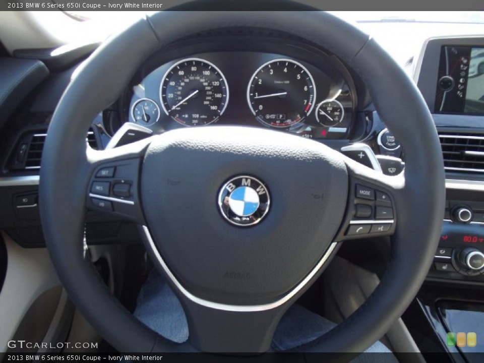 Ivory White Interior Steering Wheel for the 2013 BMW 6 Series 650i Coupe #72833883