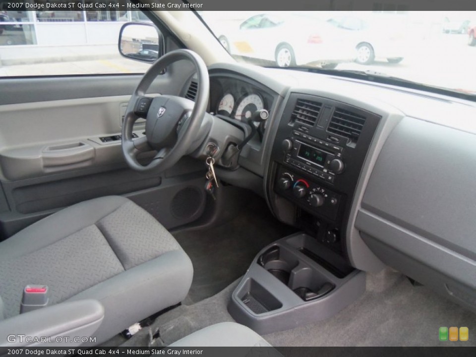 Medium Slate Gray Interior Dashboard for the 2007 Dodge Dakota ST Quad Cab 4x4 #72836037