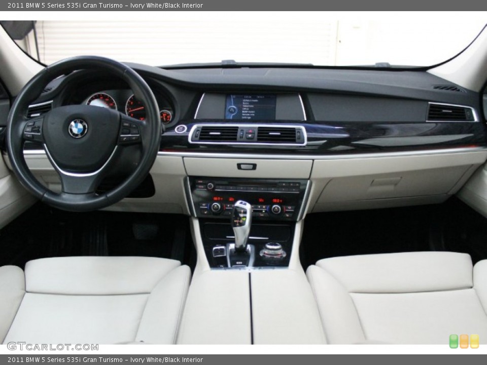 Ivory White/Black Interior Dashboard for the 2011 BMW 5 Series 535i Gran Turismo #72836828