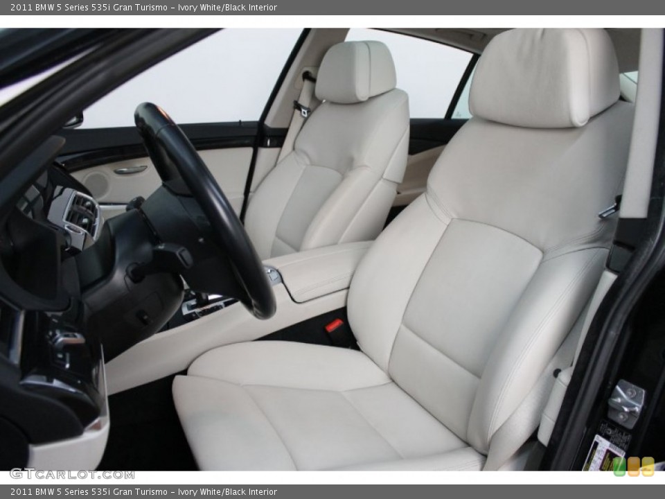 Ivory White/Black Interior Front Seat for the 2011 BMW 5 Series 535i Gran Turismo #72836925