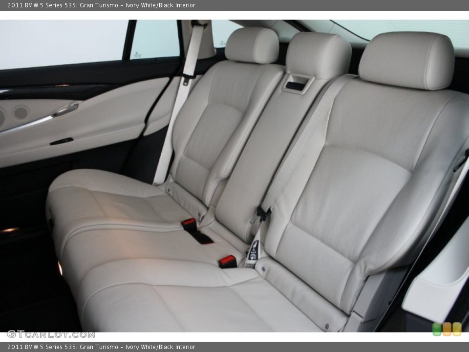 Ivory White/Black Interior Rear Seat for the 2011 BMW 5 Series 535i Gran Turismo #72836973