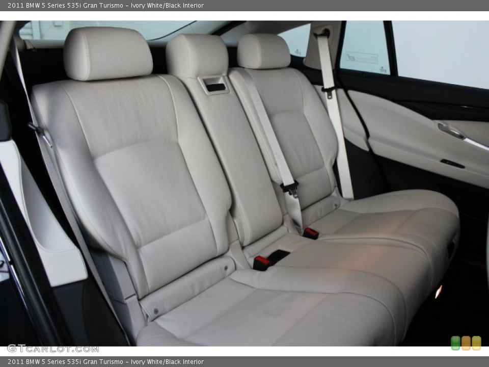 Ivory White/Black Interior Rear Seat for the 2011 BMW 5 Series 535i Gran Turismo #72837000