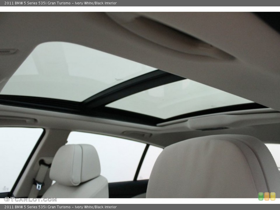 Ivory White/Black Interior Sunroof for the 2011 BMW 5 Series 535i Gran Turismo #72837405