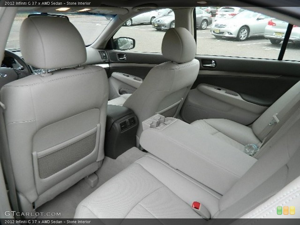 Stone Interior Rear Seat for the 2012 Infiniti G 37 x AWD Sedan #72842355
