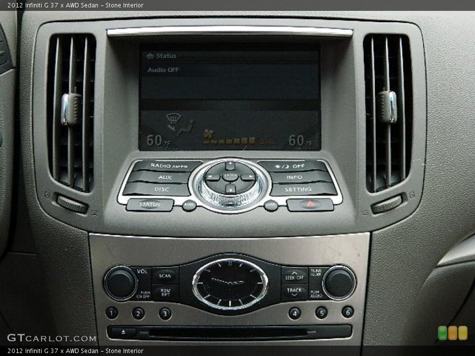 Stone Interior Controls for the 2012 Infiniti G 37 x AWD Sedan #72842492