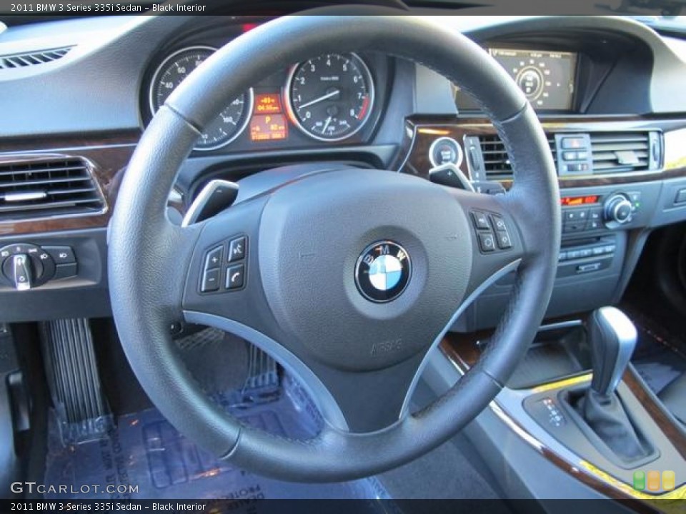 Black Interior Steering Wheel for the 2011 BMW 3 Series 335i Sedan #72844684