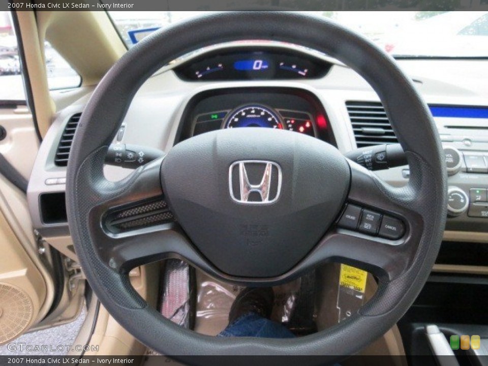 Ivory Interior Steering Wheel for the 2007 Honda Civic LX Sedan #72846150