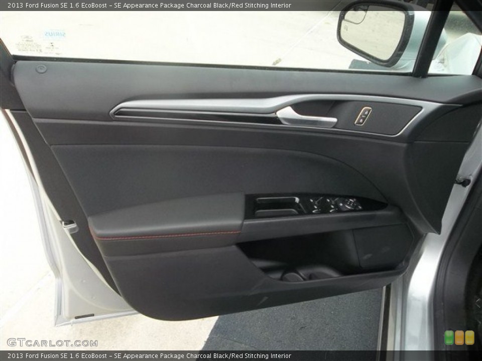 SE Appearance Package Charcoal Black/Red Stitching Interior Door Panel for the 2013 Ford Fusion SE 1.6 EcoBoost #72854592