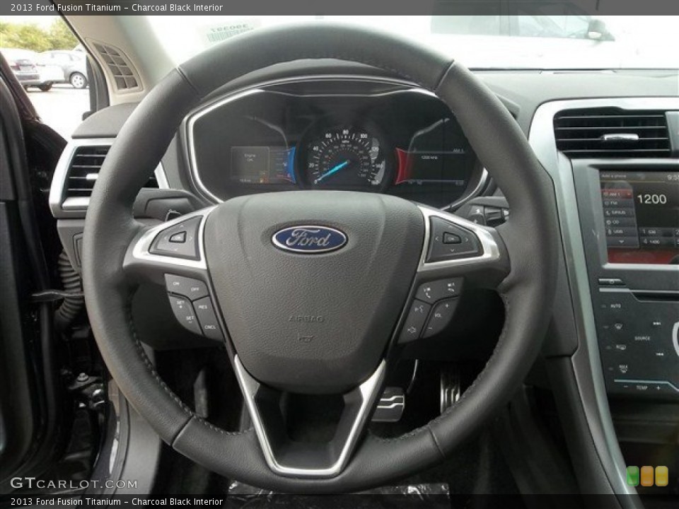 Charcoal Black Interior Steering Wheel for the 2013 Ford Fusion Titanium #72858012