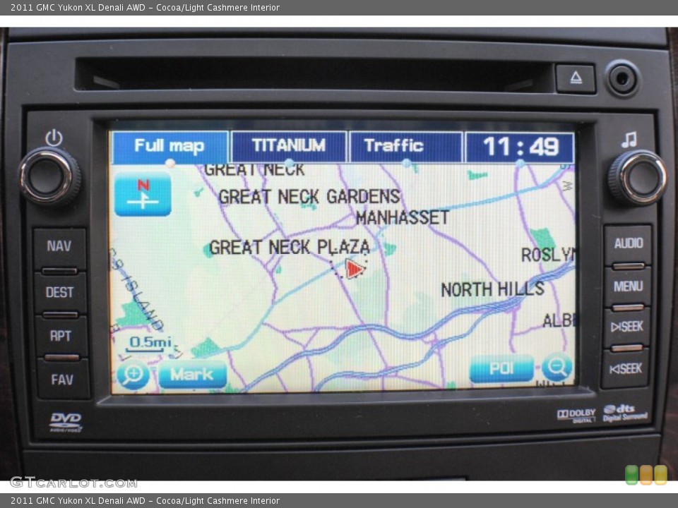Cocoa/Light Cashmere Interior Navigation for the 2011 GMC Yukon XL Denali AWD #72858630